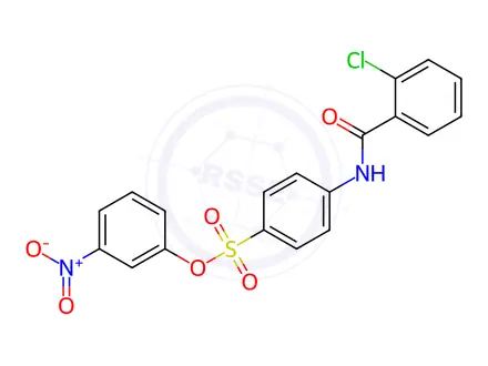 Chemical structure of Benzenesulfonic acid, 4-[(2-chlorobenzoyl)amino]-, 3-nitrophenyl ester