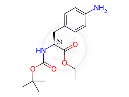 Chemical structure of Ethyl (S)-3-(4-aminophenyl)-2-((tert-butoxycarbonyl)amino)propanoate