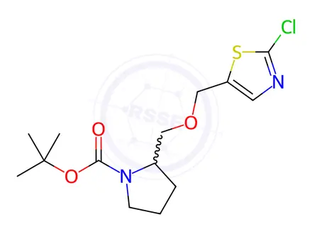 Chemical structure of tert-Butyl 2-(((2-chlorothiazol-5-yl)methoxy)methyl)pyrrolidine-1-carboxylate