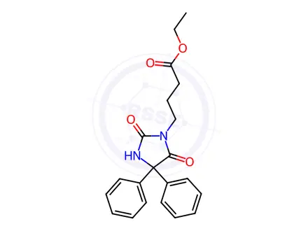 Chemical structure of 5,5-Diphenylhydantoin-3-butyric Acid Ethyl Ester