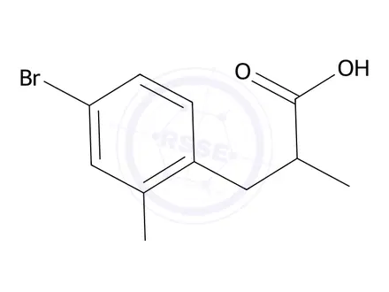 Chemical structure of 3-(4-Bromo-2-fluorophenyl)-2-methylpropanoic acid