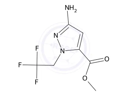 Chemical structure of Methyl 3-amino-1-(2,2,2-trifluoroethyl)-1H-pyrazole-5-carboxylate