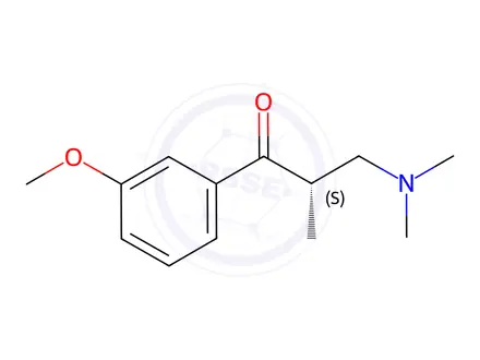 Chemical structure of (2S)-3-(Dimethylamino)-1-(3-methoxyphenyl)-2-methyl-1-propanone