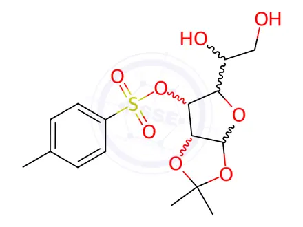 Chemical structure of 1,2-O-Isopropylidene-α-D-glucofuranose 3-tosylate
