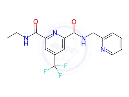 Chemical structure of N2-ethyl-N6-(pyridin-2-ylmethyl)-4-(trifluoromethyl)pyridine-2,6-dicarboxamide