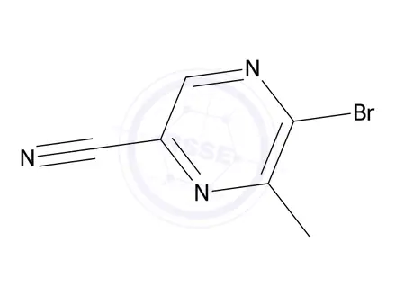 Chemical structure of 5-Bromo-6-methylpyrazine-2-carbonitrile