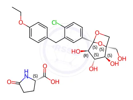 Chemical structure of Ertugliflozin L-Pyroglutamic Acid