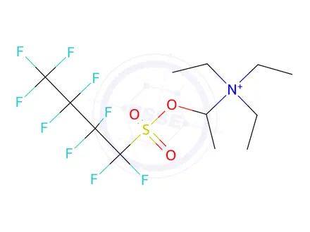 Chemical structure of N,N,N,-triethylethanaminium 1,1,2,2,3,3,4,4,4-nonafluorobutane-1-sulfonate