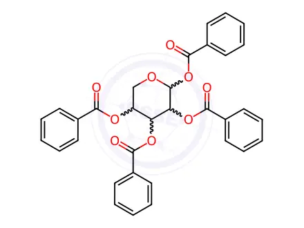 Chemical structure of β-D-Lyxopyranose tetrabenzoate