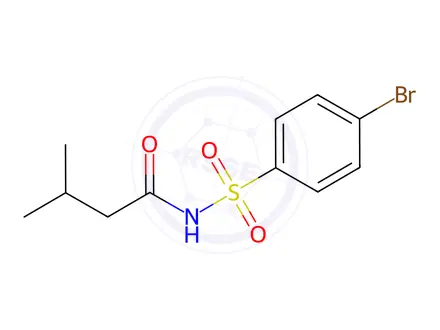 Chemical structure of N-((4-Bromophenyl)sulfonyl)-3-methylbutanamide