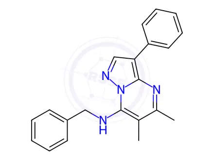 Chemical structure of N-Benzyl-5,6-dimethyl-3-phenylpyrazolo[1,5-a]pyrimidin-7-amine