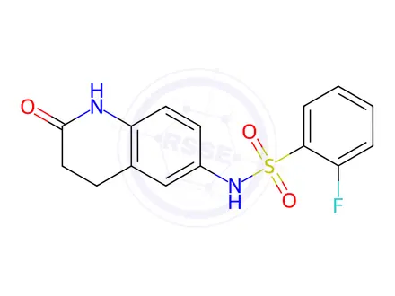 Chemical structure of 2-Fluoro-N-(2-oxo-1,2,3,4-tetrahydroquinolin-6-yl)benzenesulfonamide