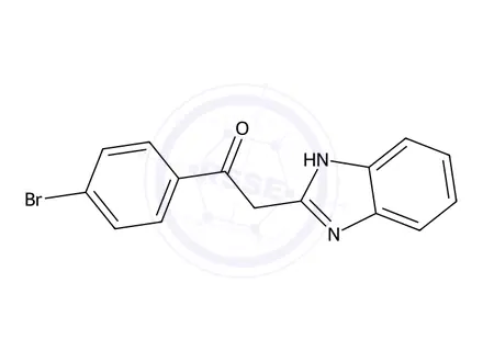 Chemical structure of 2-(1H-1,3-Benzodiazol-2-yl)-1-(4-bromophenyl)ethan-1-one