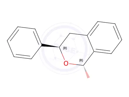 Chemical structure of 1H-2-Benzopyran-1-ol,3,4-dihydro-3-phenyl-,trans-(9CI)