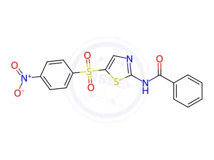 Chemical structure of N-(5-((4-Nitrophenyl)sulfonyl)thiazol-2-yl)benzamide