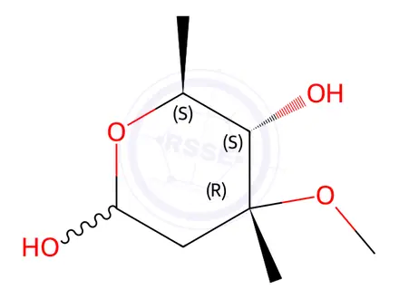 Chemical structure of (4R,5S,6S)-4-Methoxy-4,6-dimethyltetrahydro-2H-pyran-2,5-diol