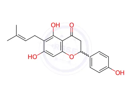 Chemical structure of 6-Prenyl-rac-naringenin