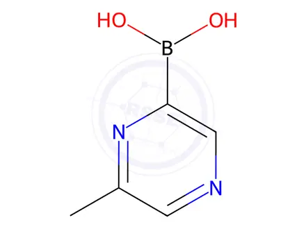 Chemical structure of 6-Methyl-2-pyrazinyl-boronic Acid