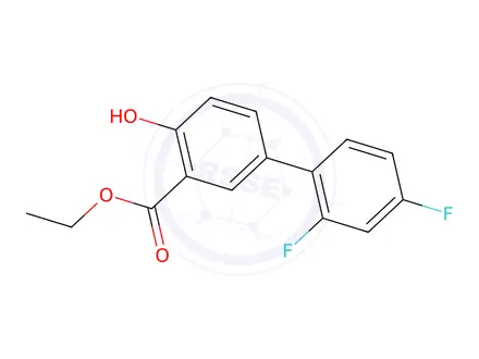 Chemical structure of Diflunisal Ethyl Ester