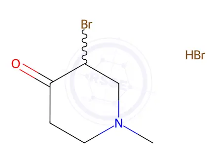 Chemical structure of 3-bromo-1-methylpiperidin-4-one hydrobromide