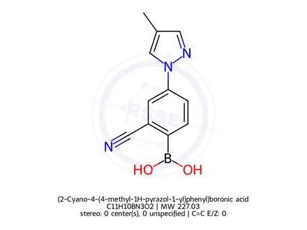 Chemical structure of (2-Cyano-4-(4-methyl-1H-pyrazol-1-yl)phenyl)boronic acid