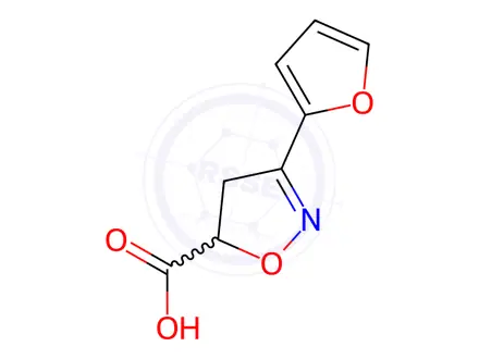 Chemical structure of 3-(Furan-2-yl)-4,5-dihydro-1,2-oxazole-5-carboxylic acid