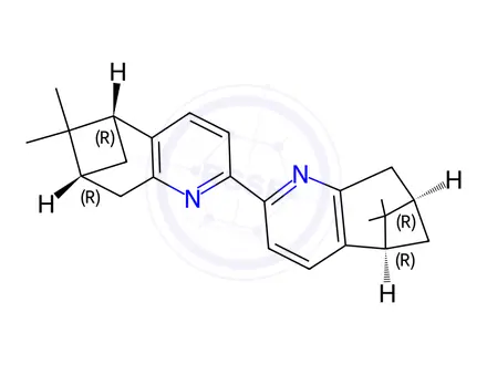 Chemical structure of (7S,7'S,9S,9'S)-8,8,8',8'-Tetramethyl-7,7',8,8',9,9',11,11'-octahydro-6H,6'H-2,2'-bi(6,8-methanoquinoline)