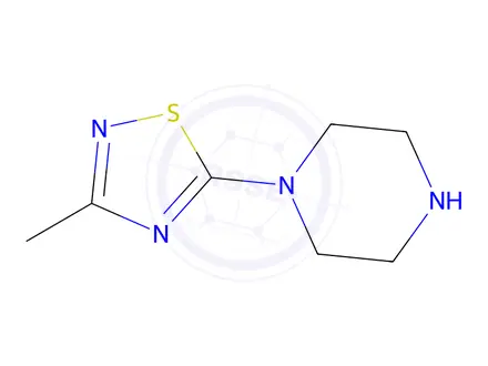 Chemical structure of 1-(3-Methyl-1,2,4-thiadiazol-5-yl)piperazine