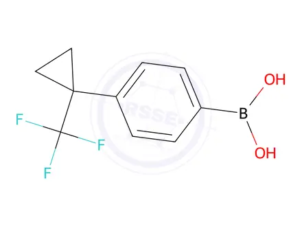 Chemical structure of (4-(1-(Trifluoromethyl)cyclopropyl)phenyl)boronic acid