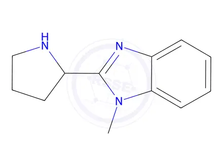 Chemical structure of 1-Methyl-2-(pyrrolidin-2-yl)-1H-benzimidazole--hydrogen chloride (1/1)