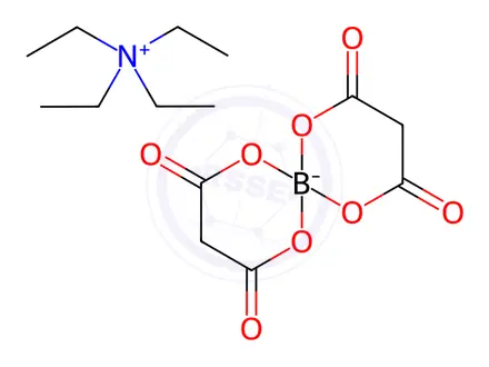 Chemical structure of Tetraethylammonium bis[malonato-(2-)]borate