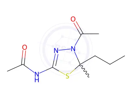 Chemical structure of N-(4-acetyl-5-methyl-5-propyl-4,5-dihydro-1,3,4-thiadiazol-2-yl)acetamide