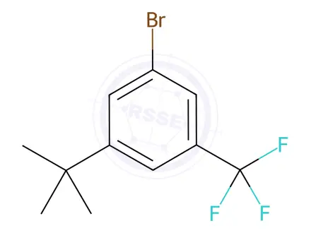 Chemical structure of Benzene, 1-bromo-3-(1,1-dimethylethyl)-5-(trifluoromethyl)-