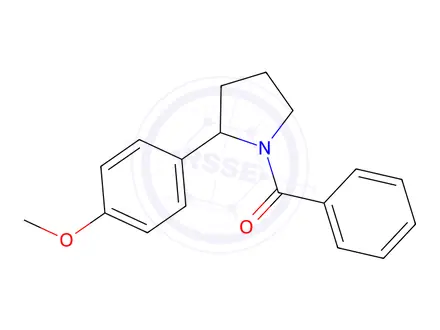 Chemical structure of (2-(4-Methoxyphenyl)pyrrolidin-1-yl)(phenyl)methanone