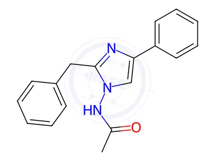 Chemical structure of N-(2-Benzyl-4-phenyl-1H-imidazol-1-yl)acetamide