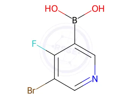 Chemical structure of (5-Bromo-4-fluoropyridin-3-yl)boronic acid