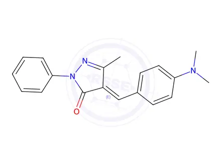 Chemical structure of 4-((4-(DIMETHYLAMINO)PHENYL)METHYLENE)-3-METHYL-1-PHENYL-2-PYRAZOLIN-5-ONE