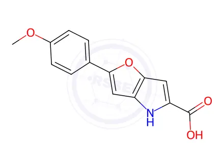 Chemical structure of 2-(4-Methoxyphenyl)-4H-furo[3,2-b]pyrrole-5-carboxylic Acid