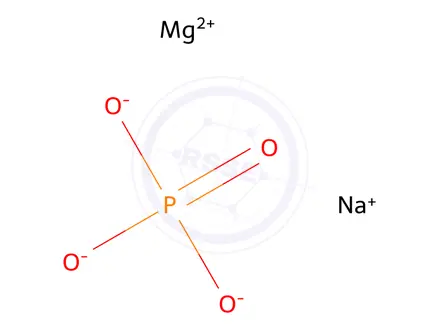 Chemical structure of phosphoric acid, magnesium sodium salt