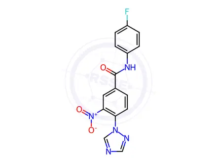 Chemical structure of N-(4-Fluorophenyl)-3-nitro-4-(1H-1,2,4-triazol-1-yl)benzamide