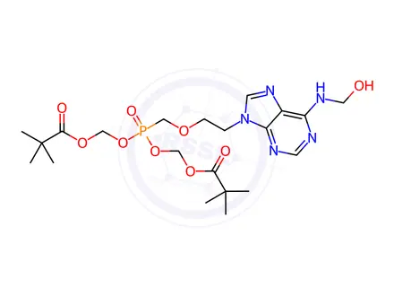 Chemical structure of Adefovir Dipivoxyl N6-Hydroxymethyl Impurity