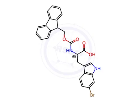 Chemical structure of N-Fmoc-6-bromo-D-tryptophan