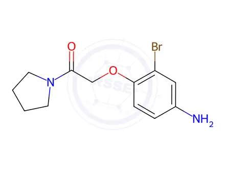 Chemical structure of Ethanone, 2-(4-amino-2-bromophenoxy)-1-(1-pyrrolidinyl)-
