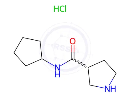 Chemical structure of Pyrrolidine-3-carboxylic acid cyclopentylamidehydrochloride