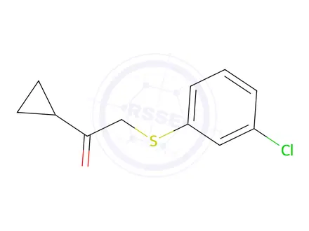 Chemical structure of 2-((3-Chlorophenyl)thio)-1-cyclopropylethan-1-one