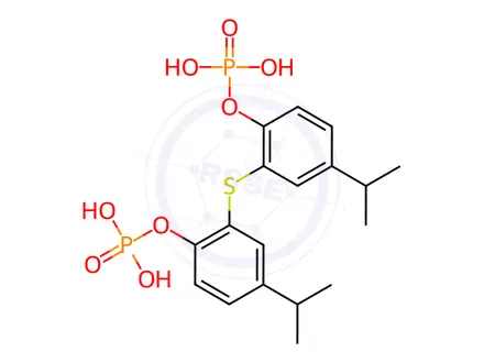 Chemical structure of bis[thiobis(p-isopropylphenyl)] bis(dihydrogen phosphate)