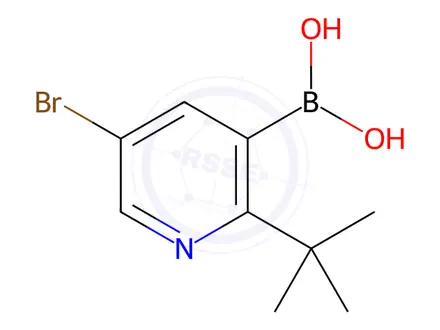 Chemical structure of (5-Bromo-2-(tert-butyl)pyridin-3-yl)boronic acid
