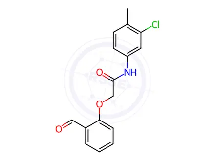 Chemical structure of N-(3-chloro-4-methylphenyl)-2-(2-formylphenoxy)acetamide