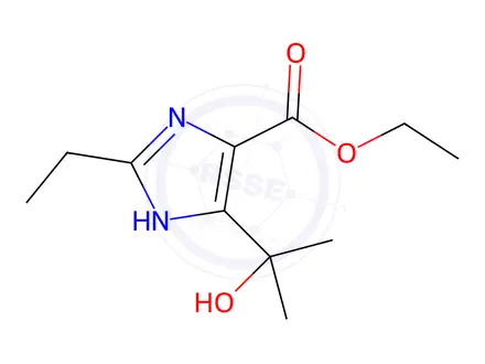 Chemical structure of ethyl-2-ethyl-4-(2-hydroxypropan-2-yl)-1H-imidazole-5-carboxylate