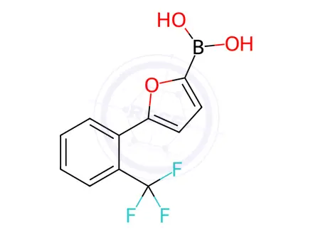 Chemical structure of (5-(2-(Trifluoromethyl)phenyl)furan-2-yl)boronic acid